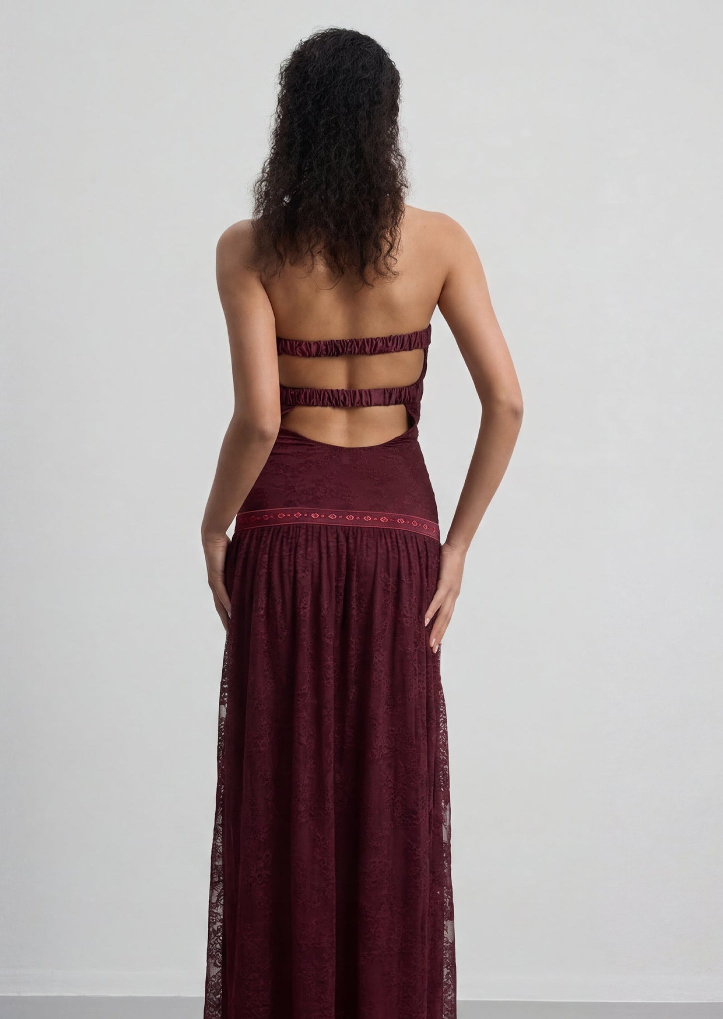 Marnie Strapless Lace Maxi Dress