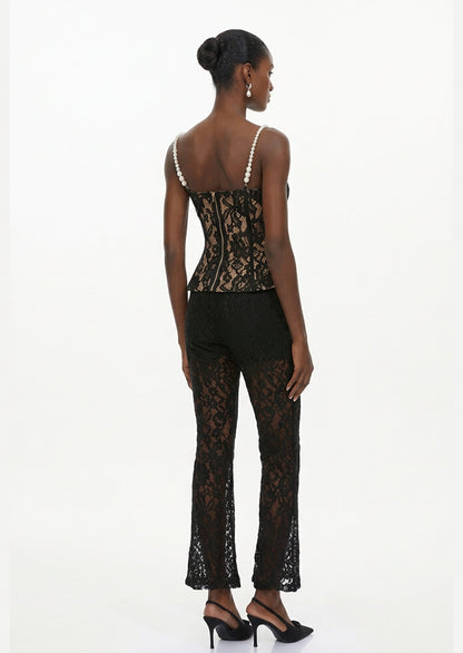 Elise Lace Corset Pants Set