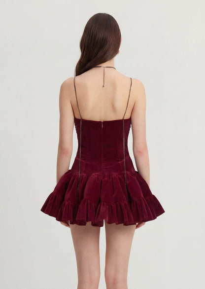 Sequined Velvet Sleeveless Mini Dress