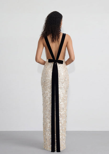 Shanae  Sequin Beading Maxi Dress