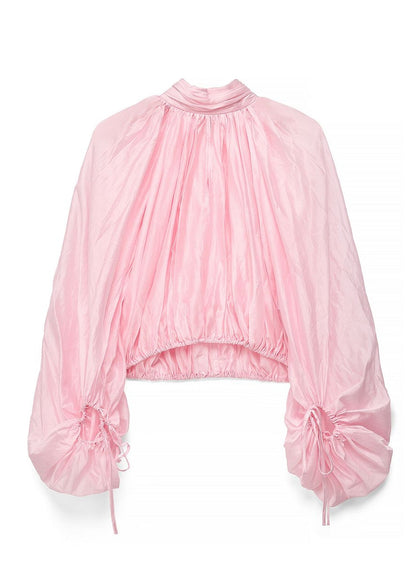 Hexila Balloon Sleeve Volume Blouse In Pink
