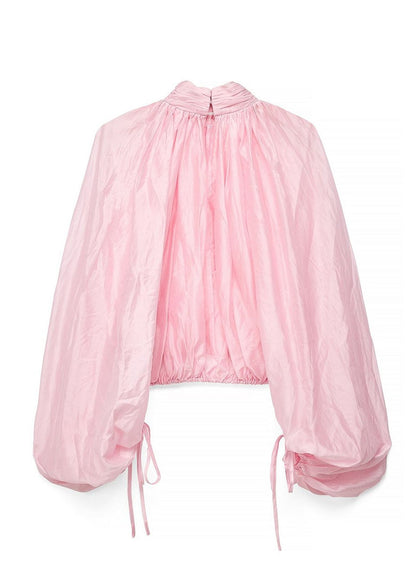 Hexila Balloon Sleeve Volume Blouse In Pink
