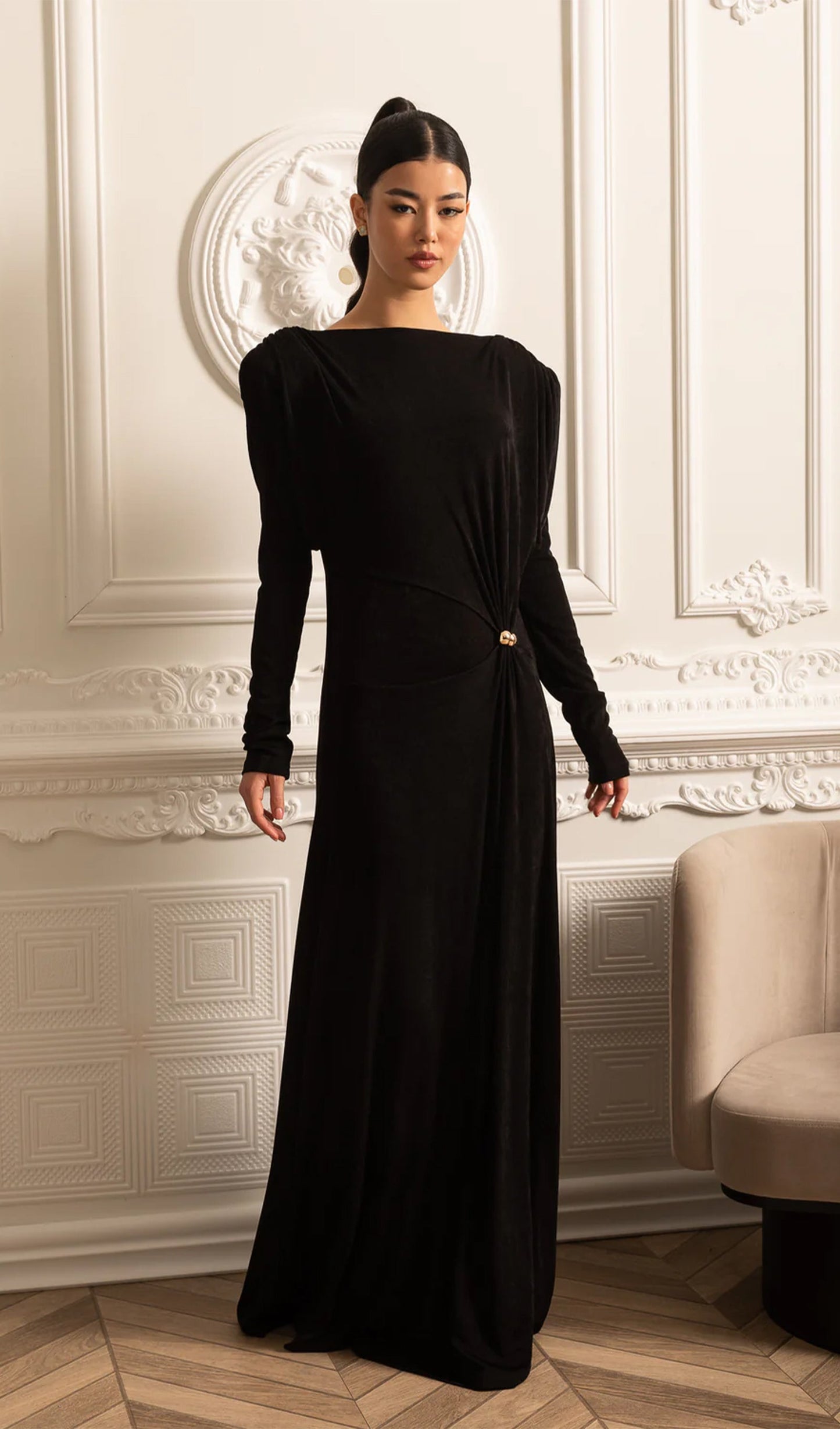 Metallic Decor Maxi Dress