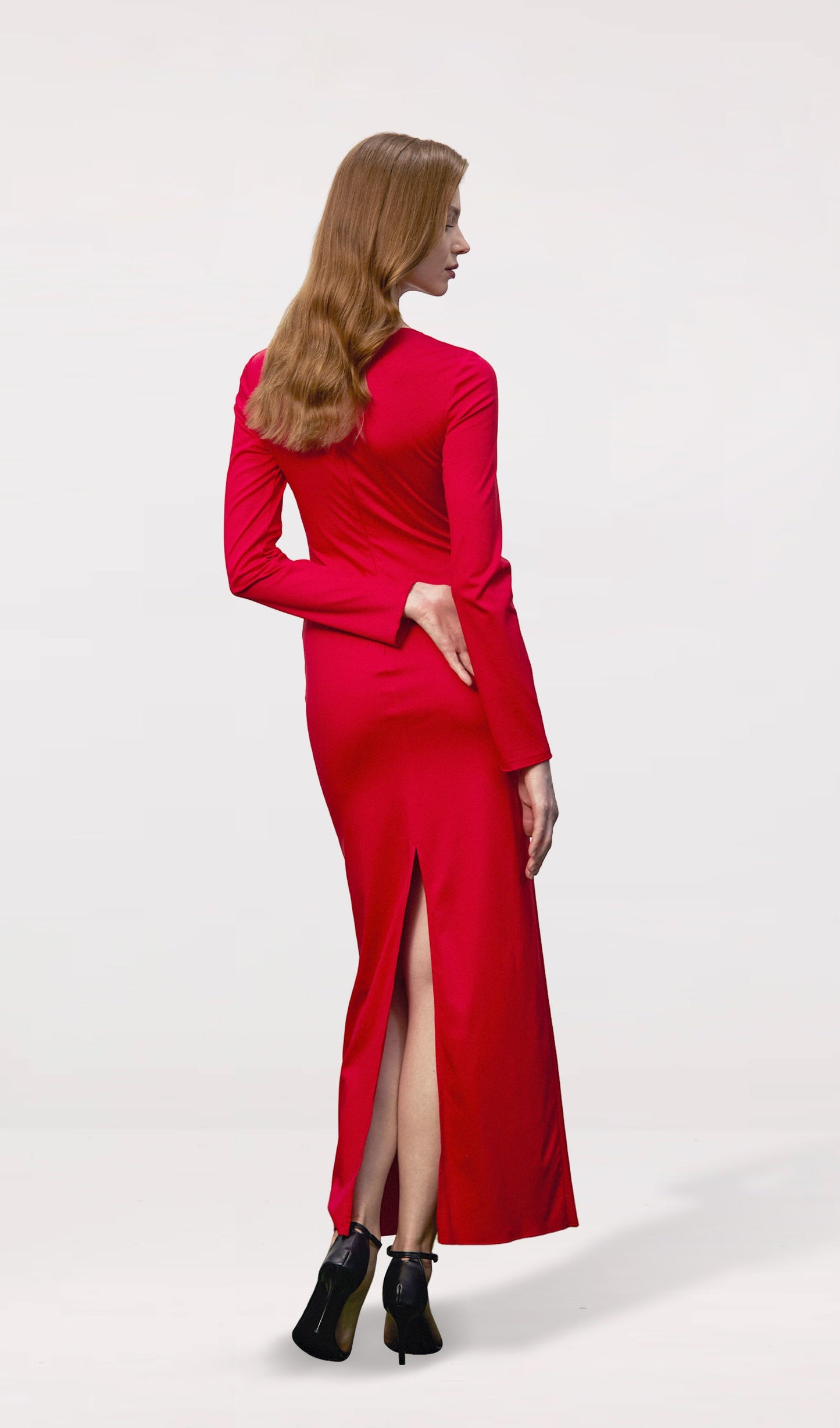Flower Applied Jersey Maxi Dress