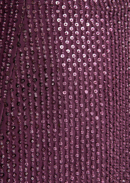 Sequin Embellished Bandeau Maxi Dress In Purple