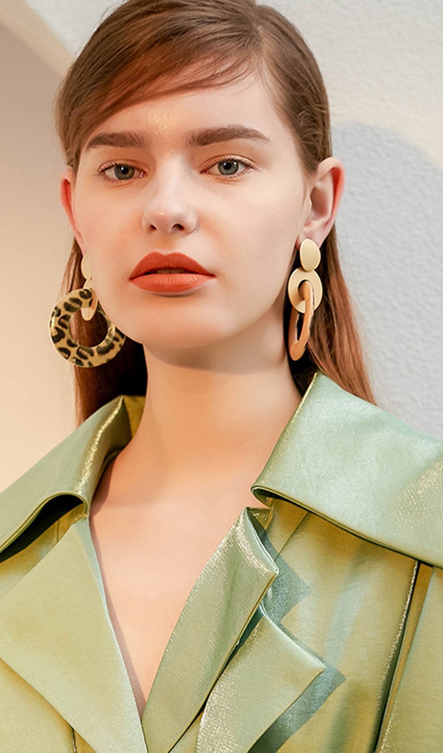 Leopard Dangle Drop Hoop Earrings
