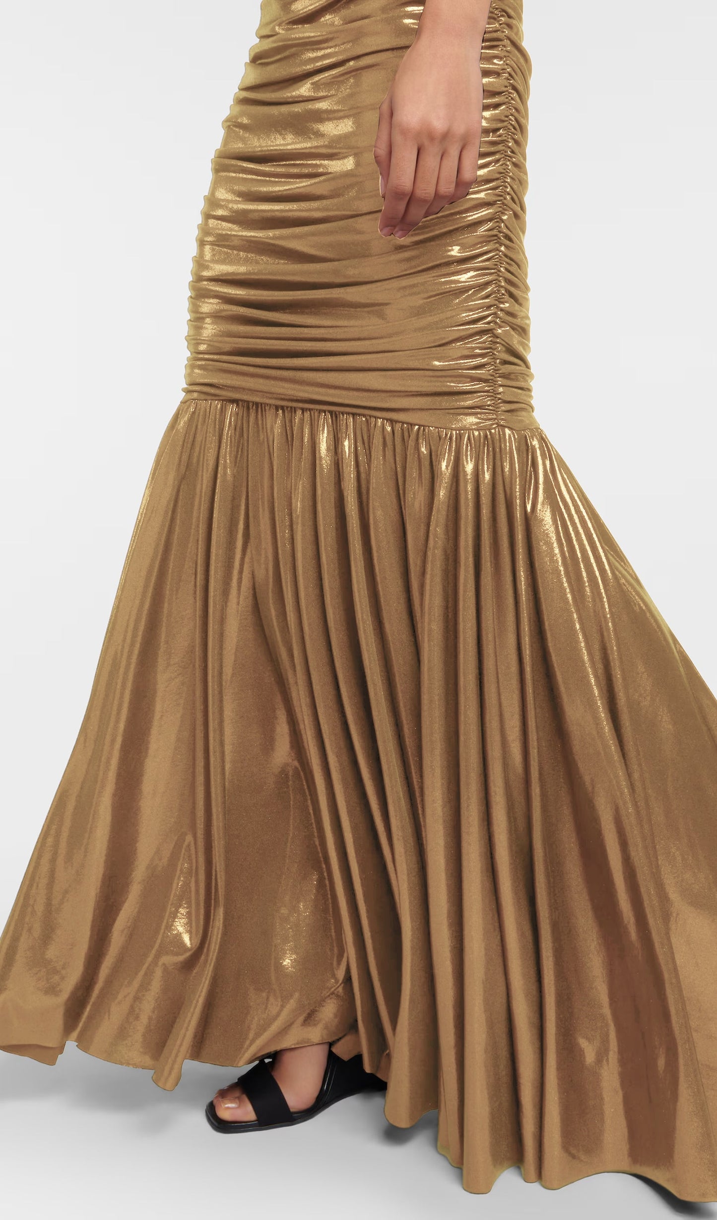Noor Elegance Metallic Off Shoulder Gown