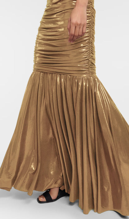 Noor Elegance Metallic Off Shoulder Gown