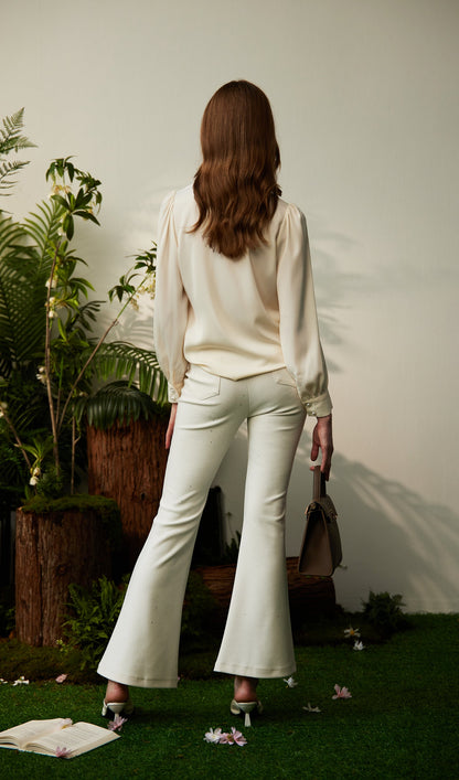 Corsage Long Sleeve Shirt Top