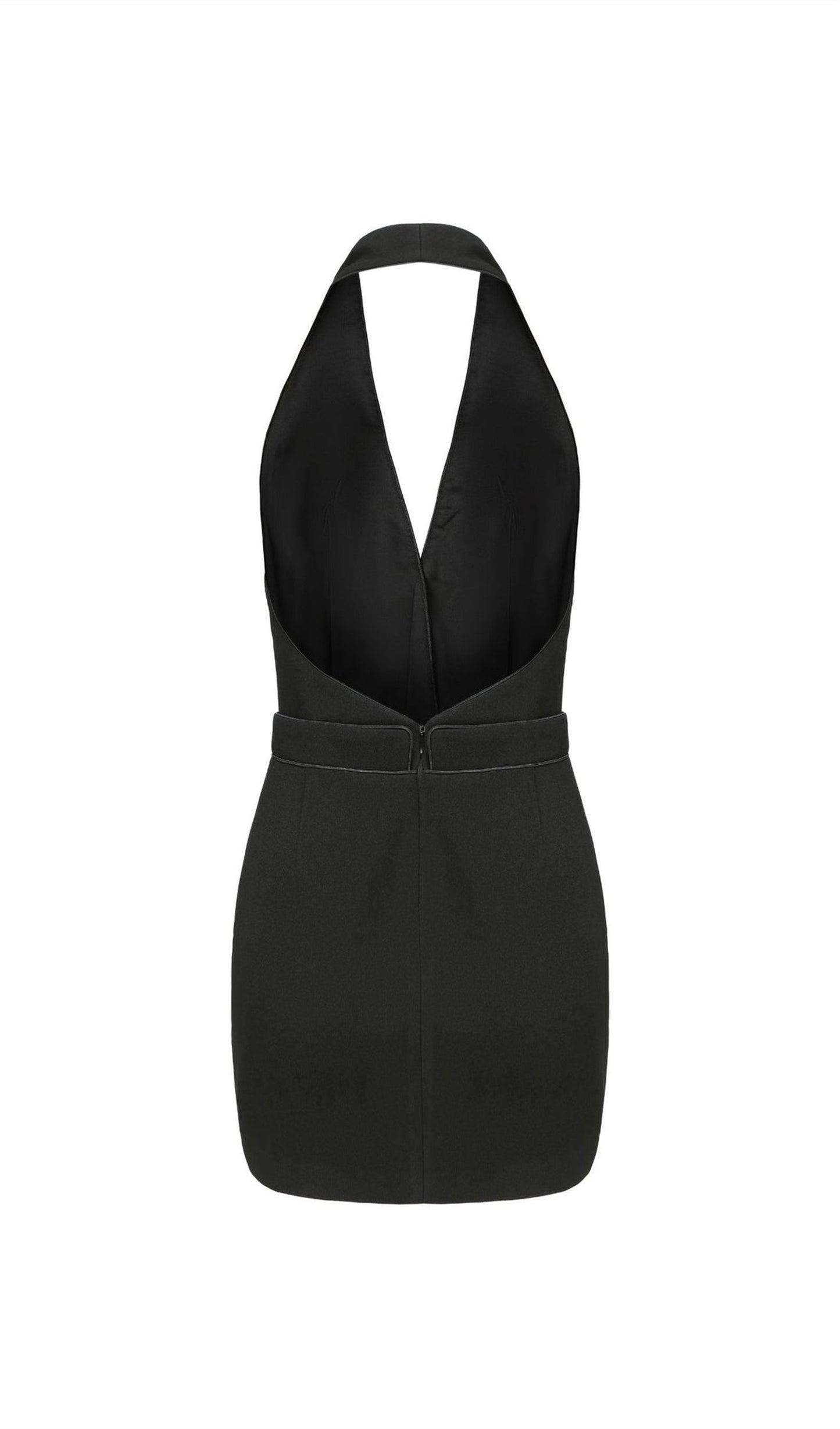 Halter Suit Mini Dress In Black