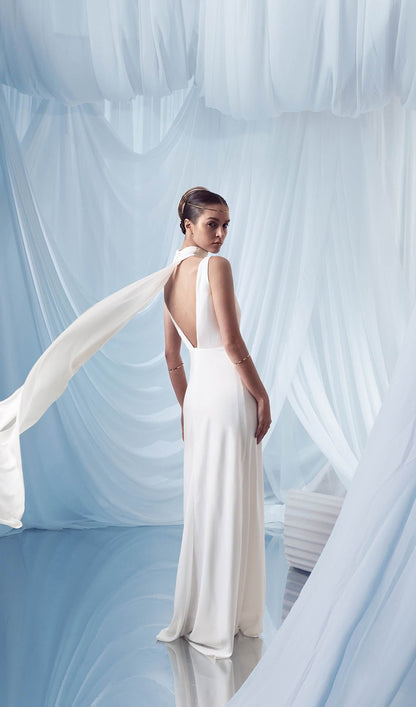 Fitted V Neck Maxi Dress