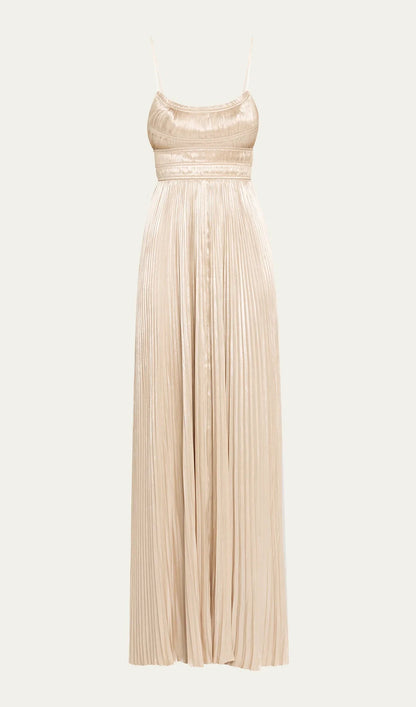 Sleeveless Pleated Gown