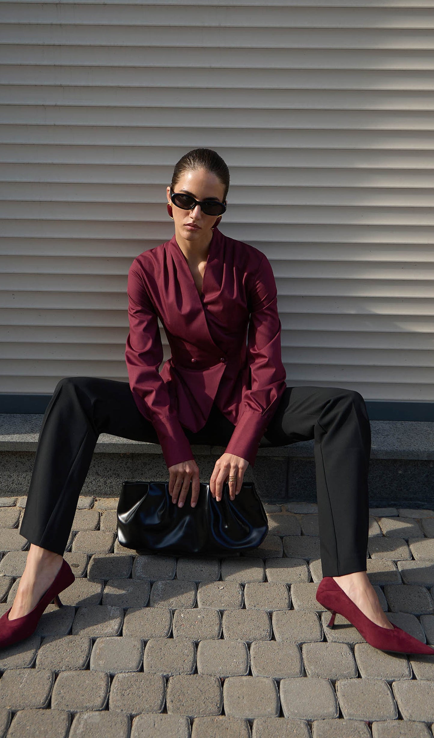 Fitted Wrap Blouse