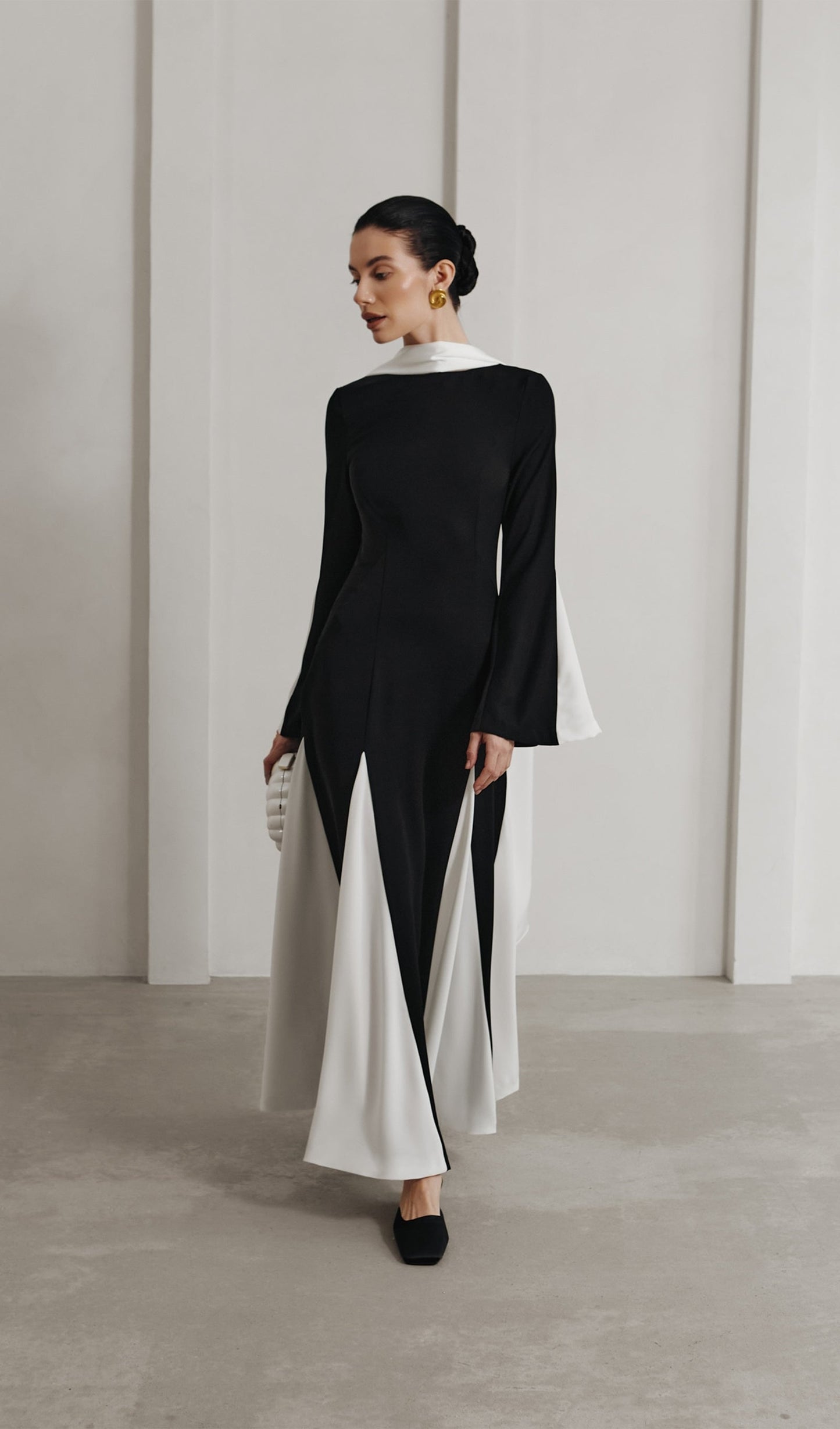 Knitted Triangular Inserts Maxi Dress