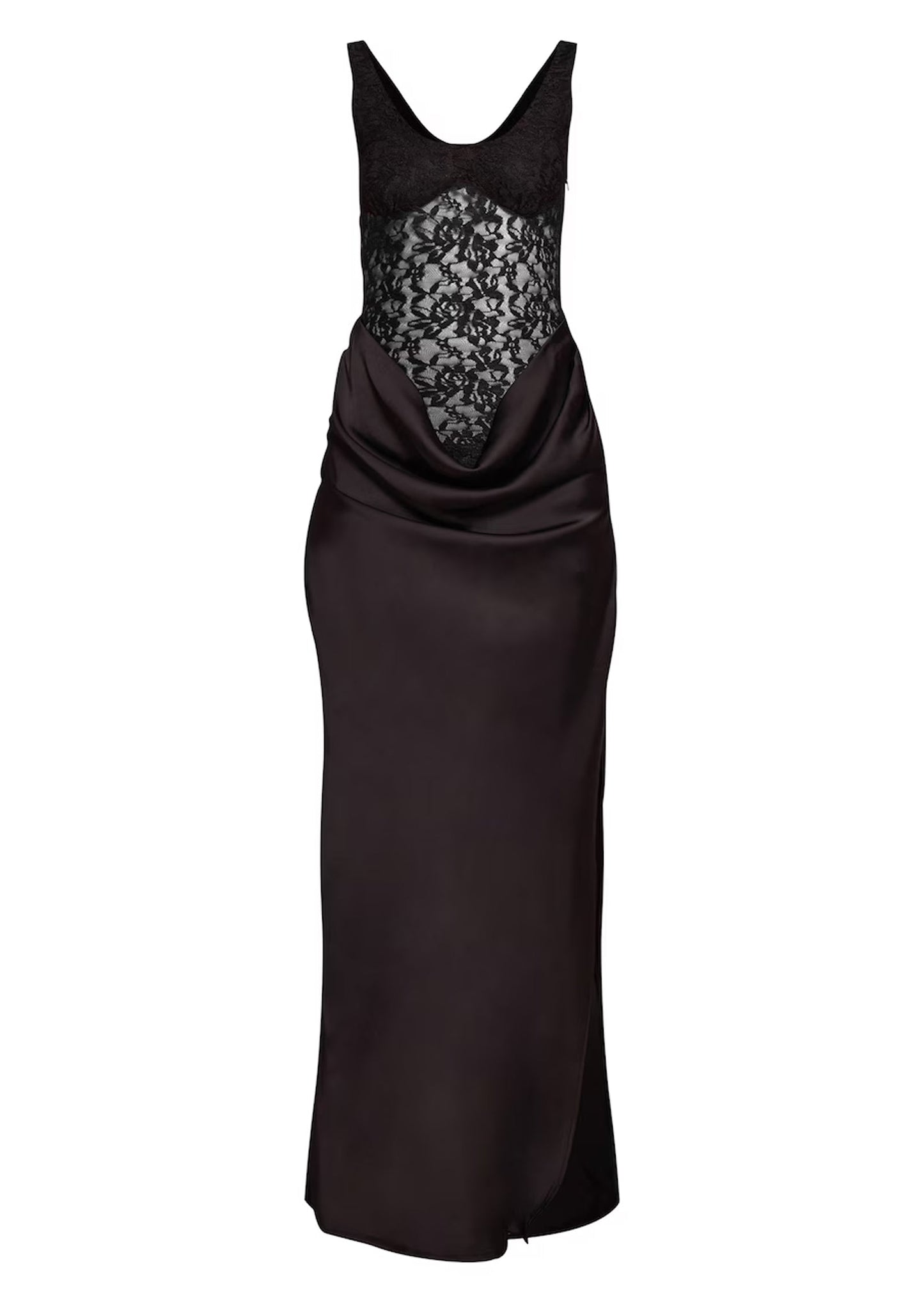 Anney Satin Split Maxi Dress