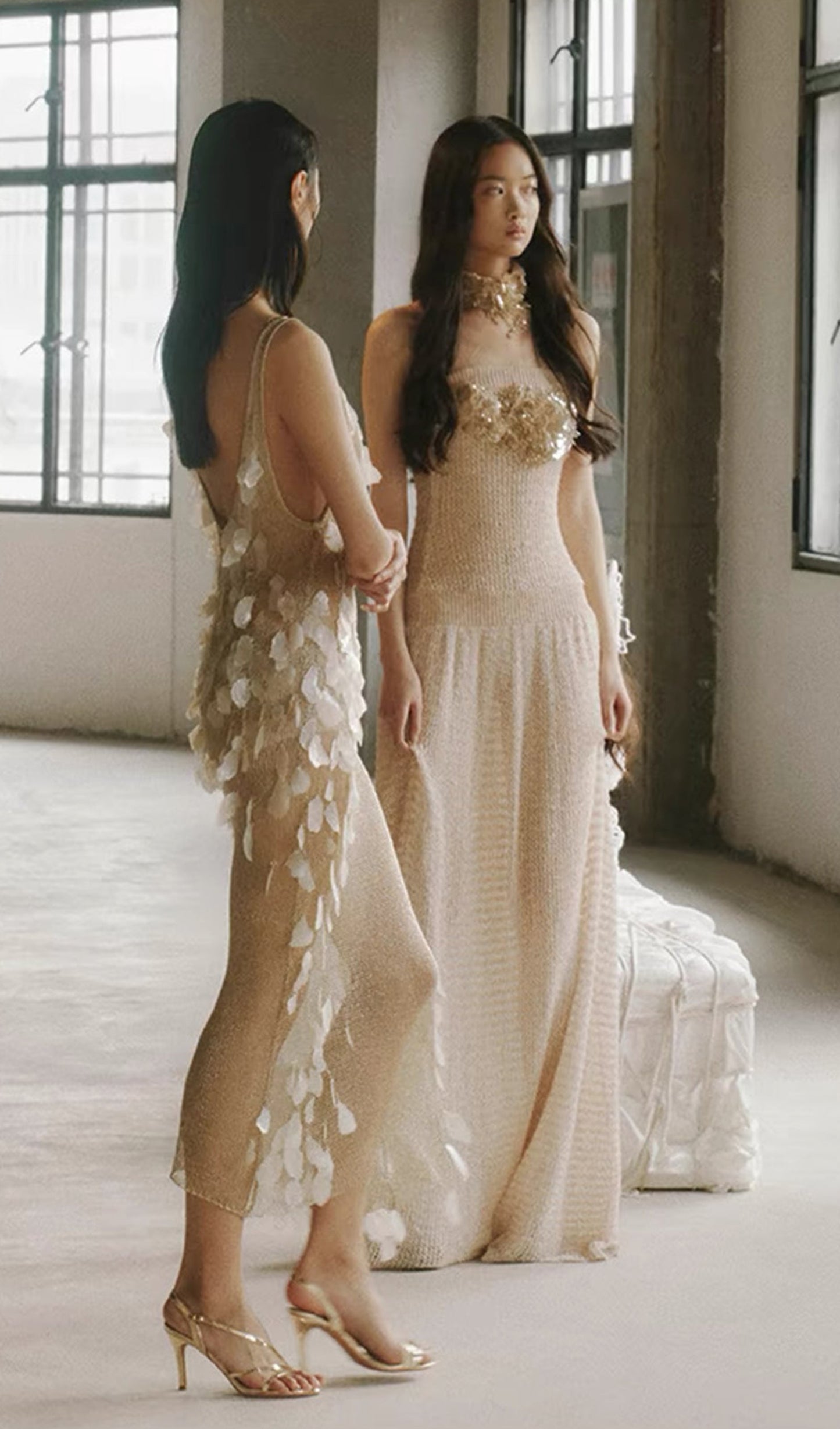 Irregular Hollow Knitted Tube Maxi Dress