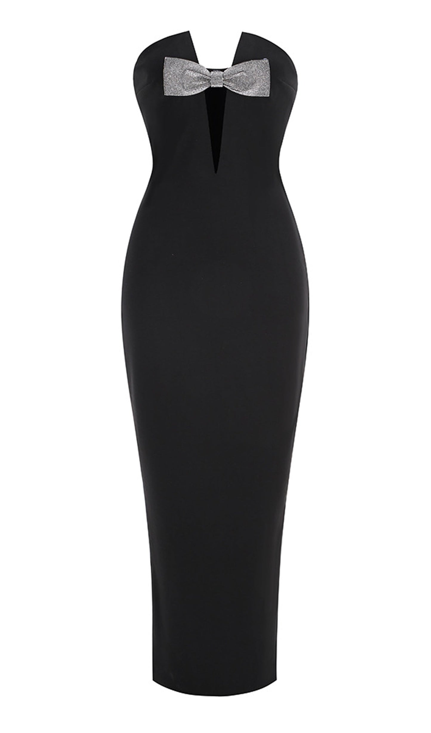 Rhinestone Bow Cut Out Maxi Dress