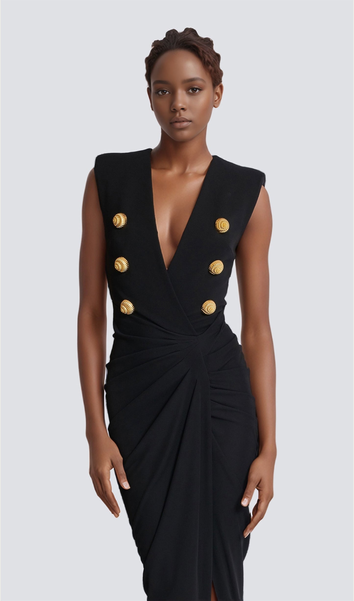 Tailored Crepe Maxi Dress