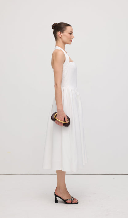 Solid Halter Midi Dress