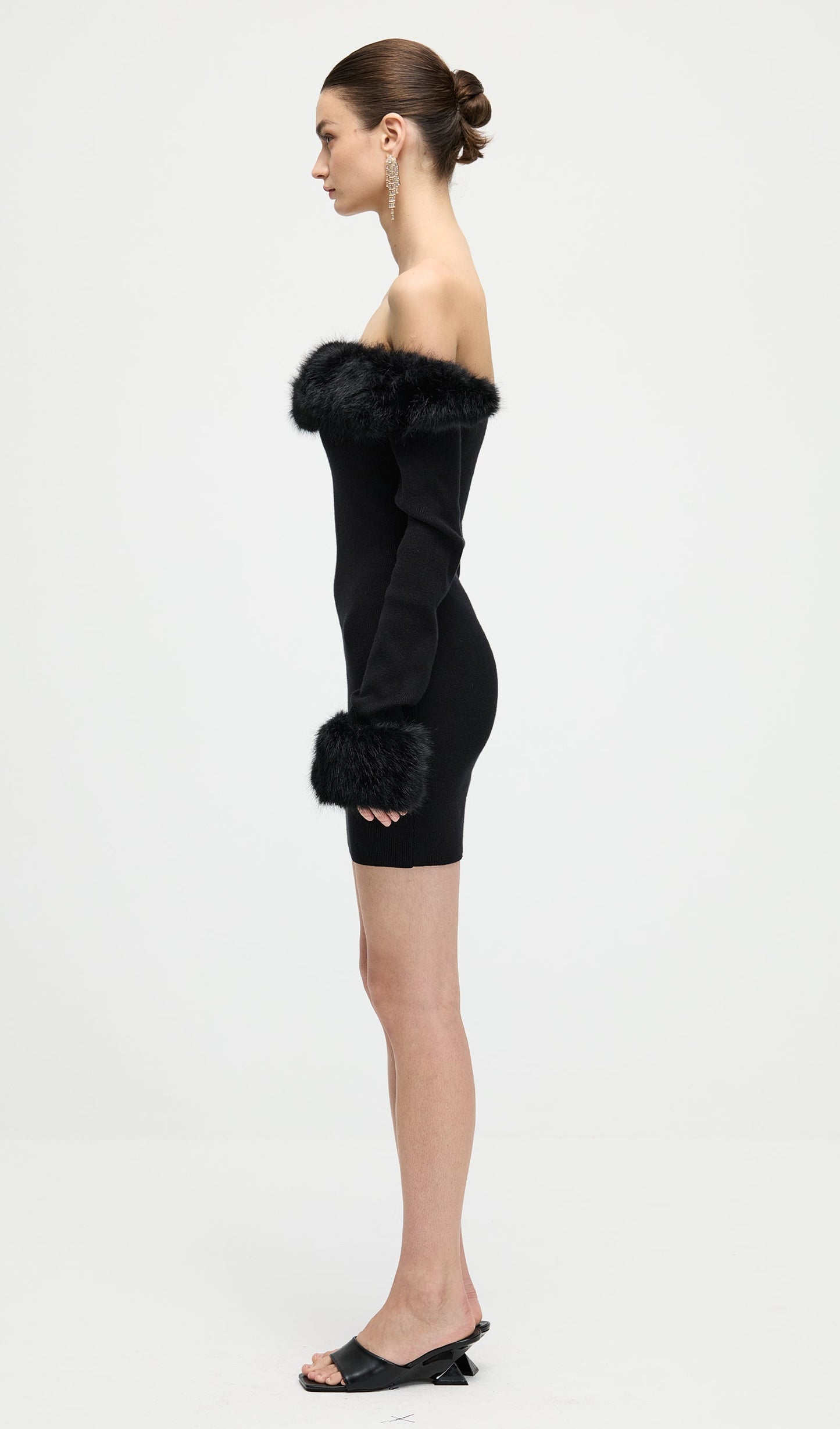 Black Off The Shoulder Mini Dress