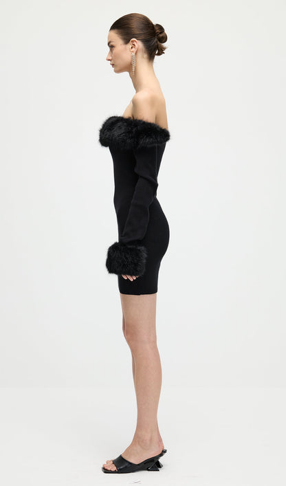 Black Off The Shoulder Mini Dress