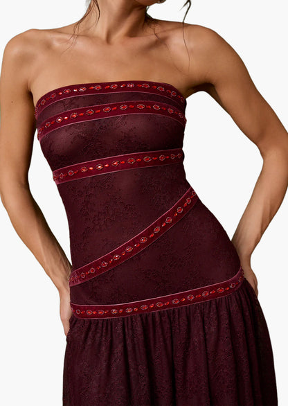 Marnie Strapless Lace Maxi Dress