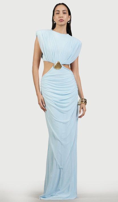 Layali Rose Cut out Maxi Dress With Draped