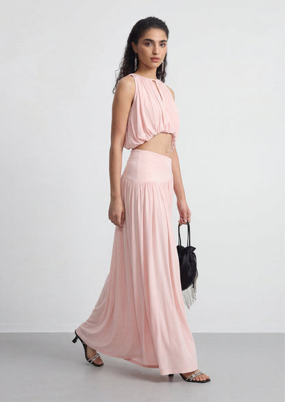 Pleated Sleeveless Top & Skirt Set