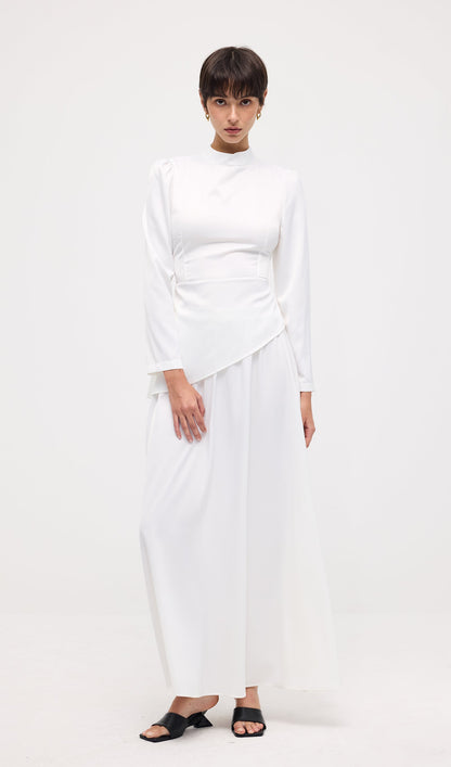 Satin Long Sleeve Two Piece Set Maxi Dress