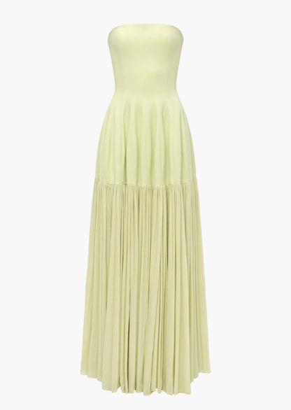 Vallea Draped Jersey Bustier Midi Dress