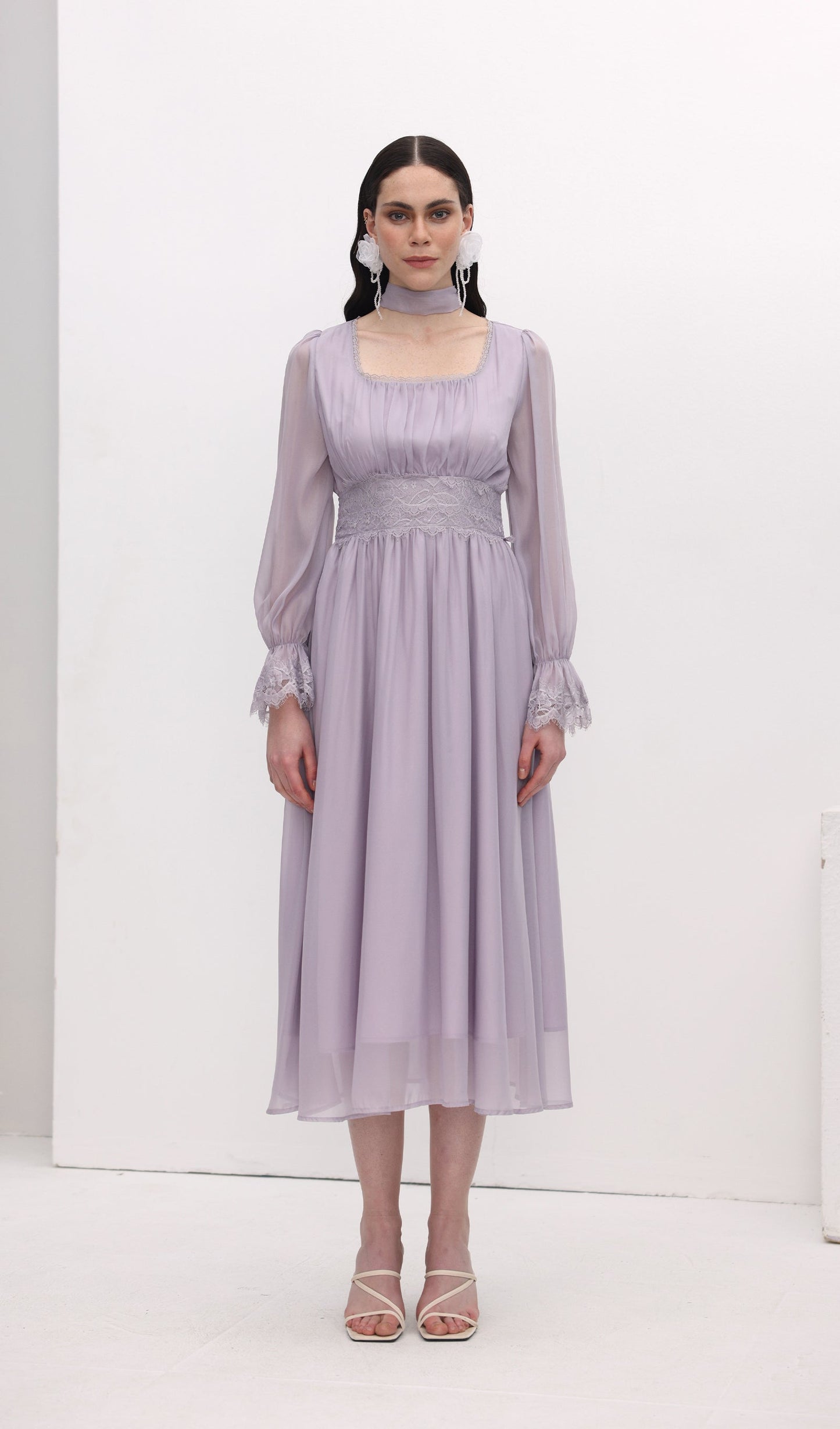 Vintage Long Sleeve Midi Dress