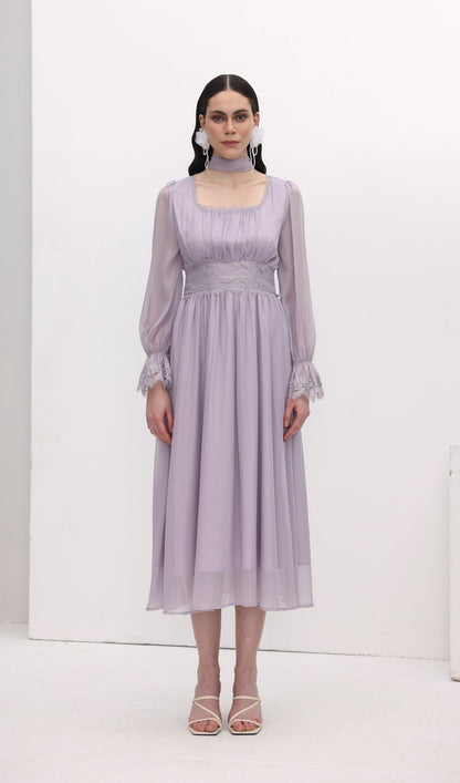 Vintage Long Sleeve Midi Dress