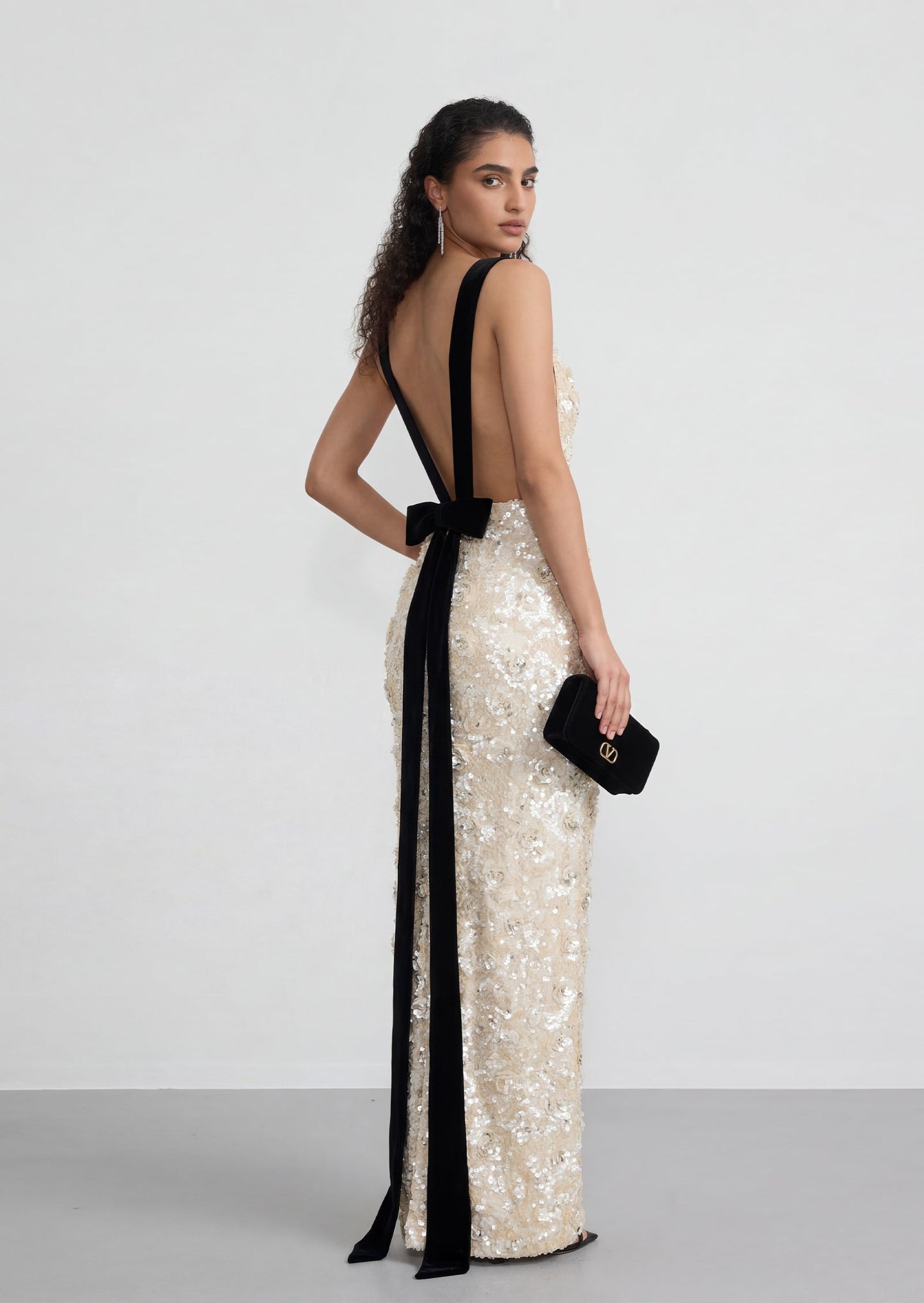 Shanae  Sequin Beading Maxi Dress