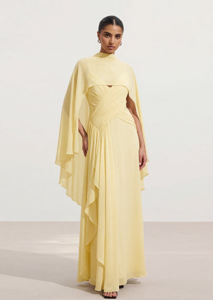 Millen Crinkle Cross Front Georgette Maxi Dress