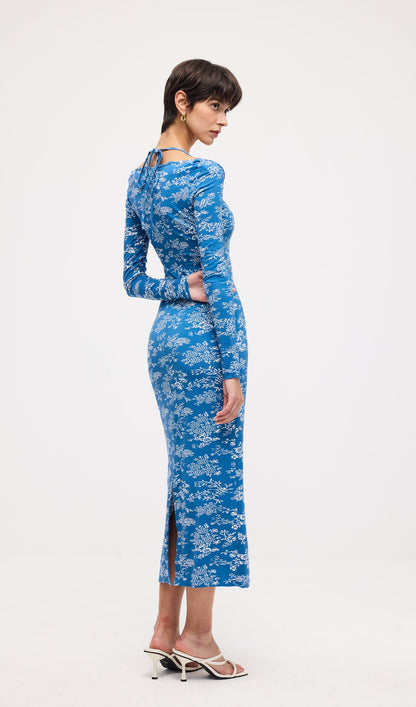 Floral Slim Split Midi Dress