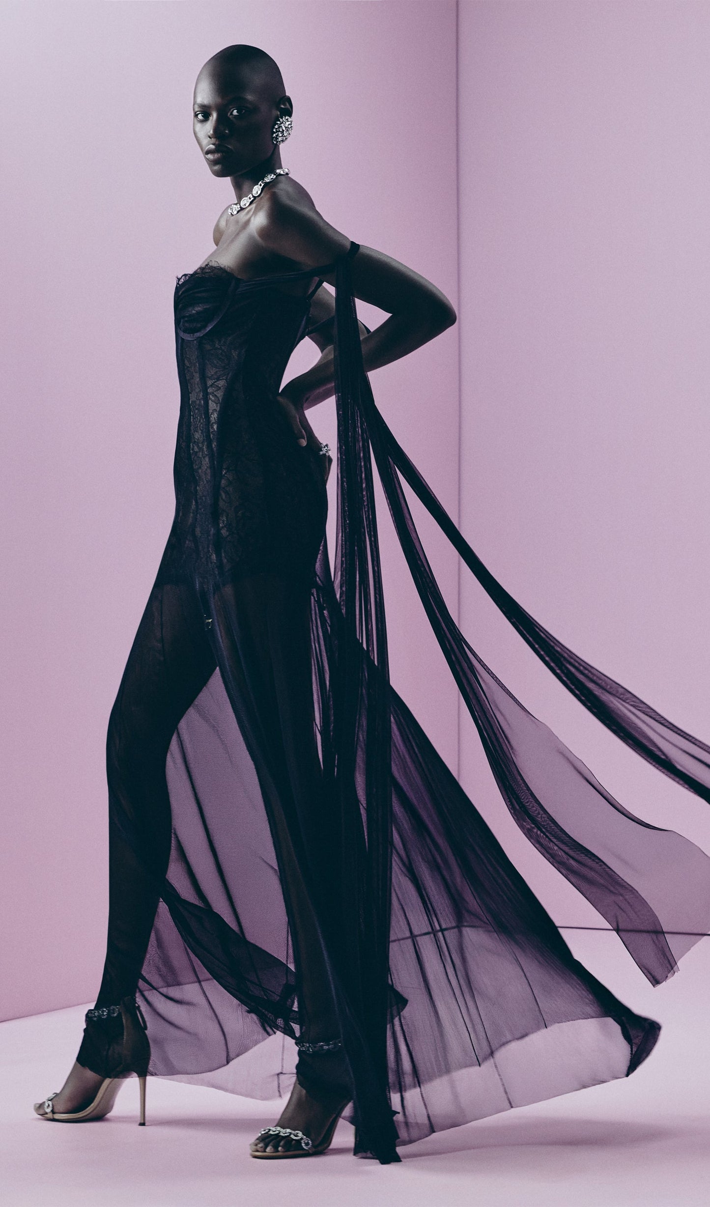 Lace And Silk Tulle Corset Gown