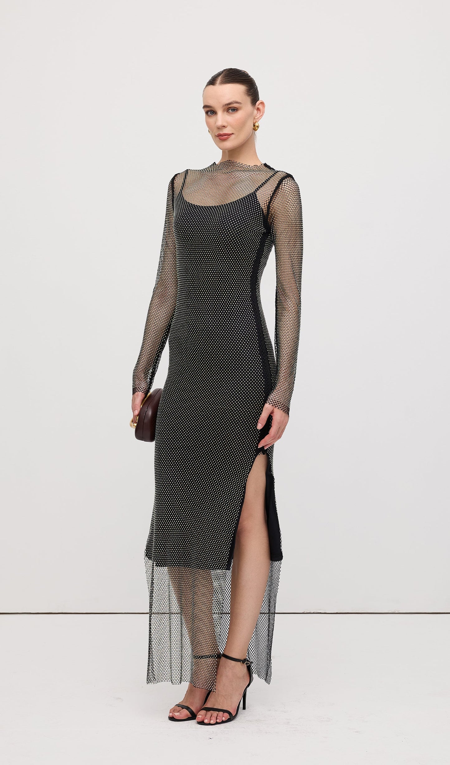 Mesh With Monochrome Maxi Dress