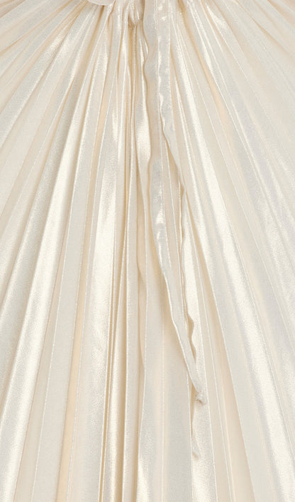 Metallic Pleated Maxi Dress