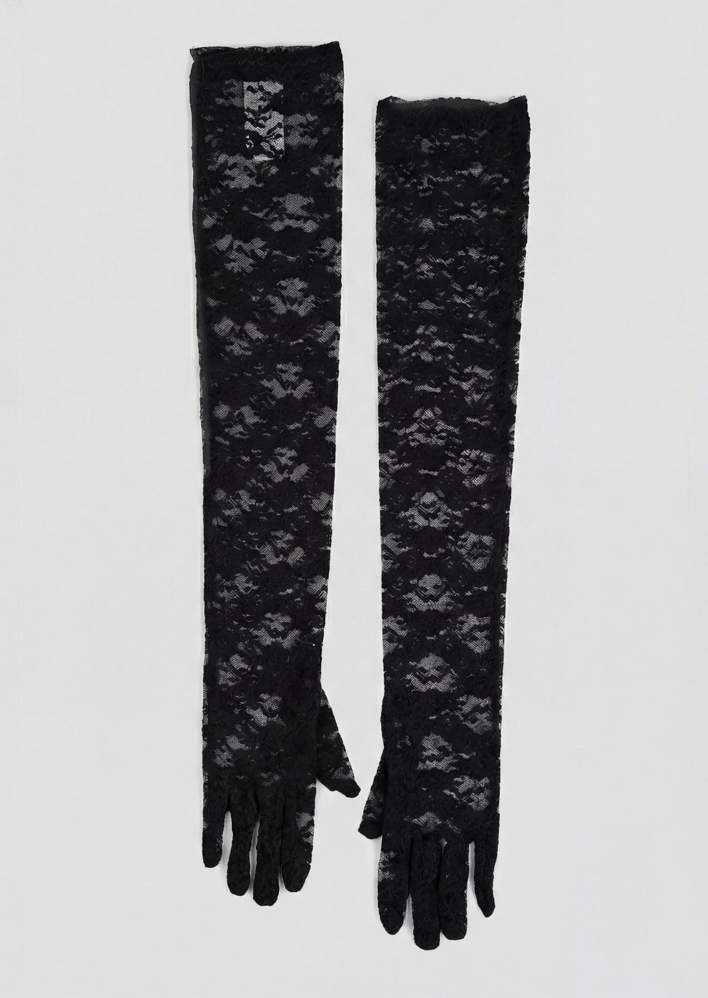 Long Lace Gloves In Black