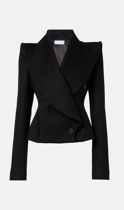 Double Breasted Wool And Cashmere Blazer