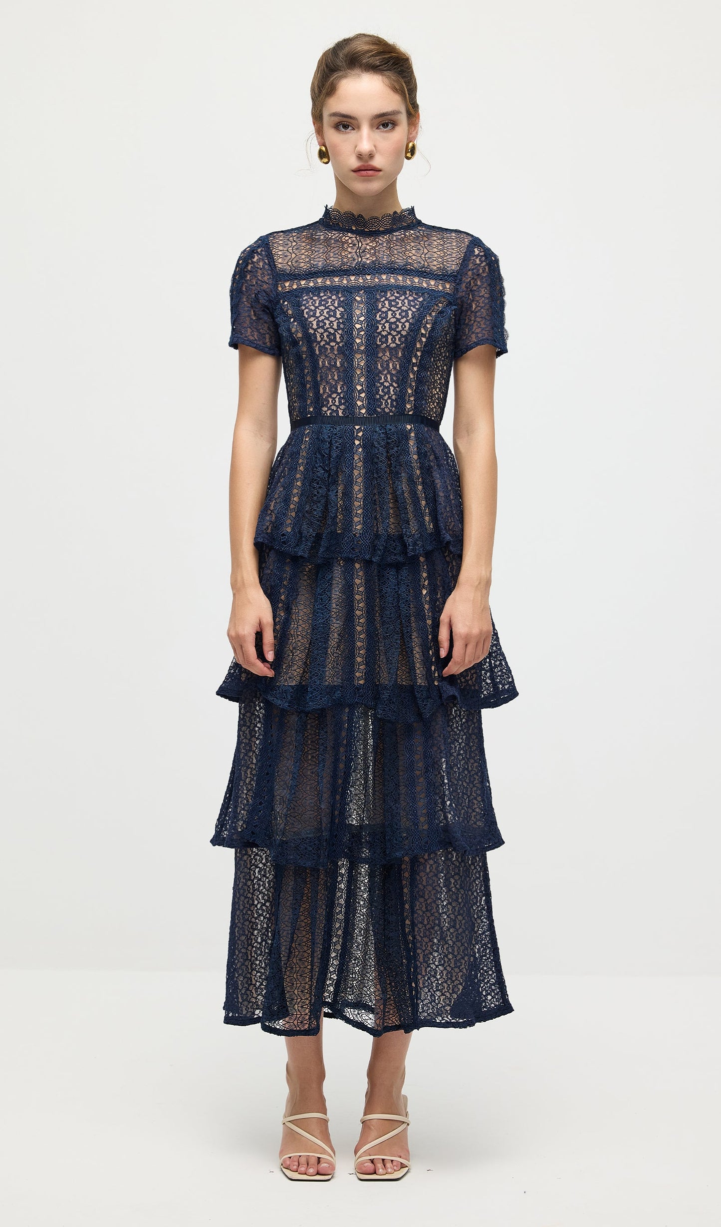 Lace Tiered Maxi Dress