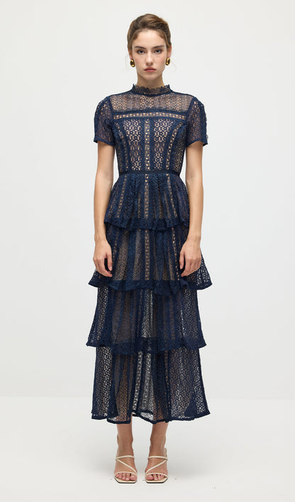 Lace Tiered Maxi Dress