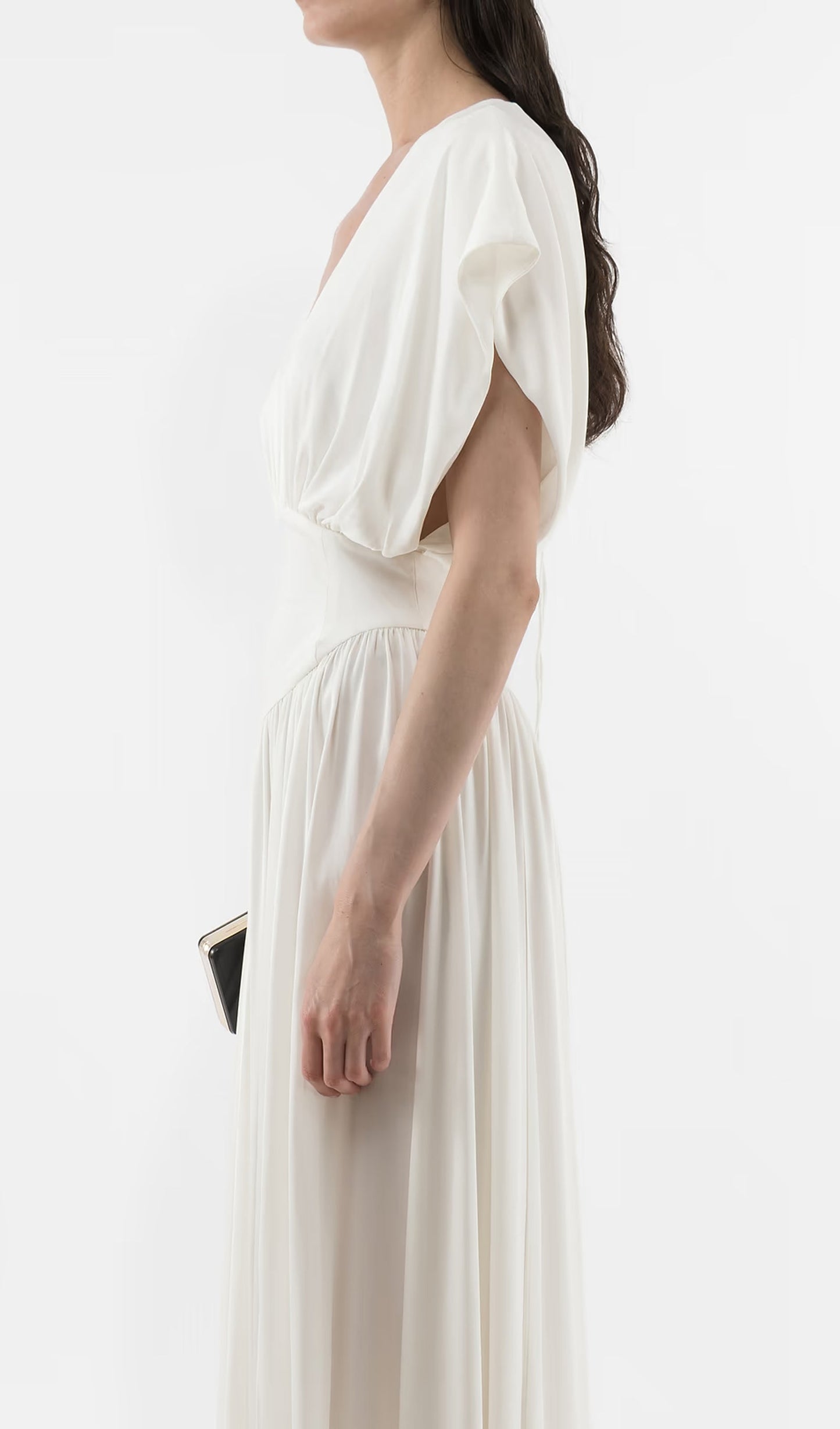Deep V Neck Slit Maxi Dress