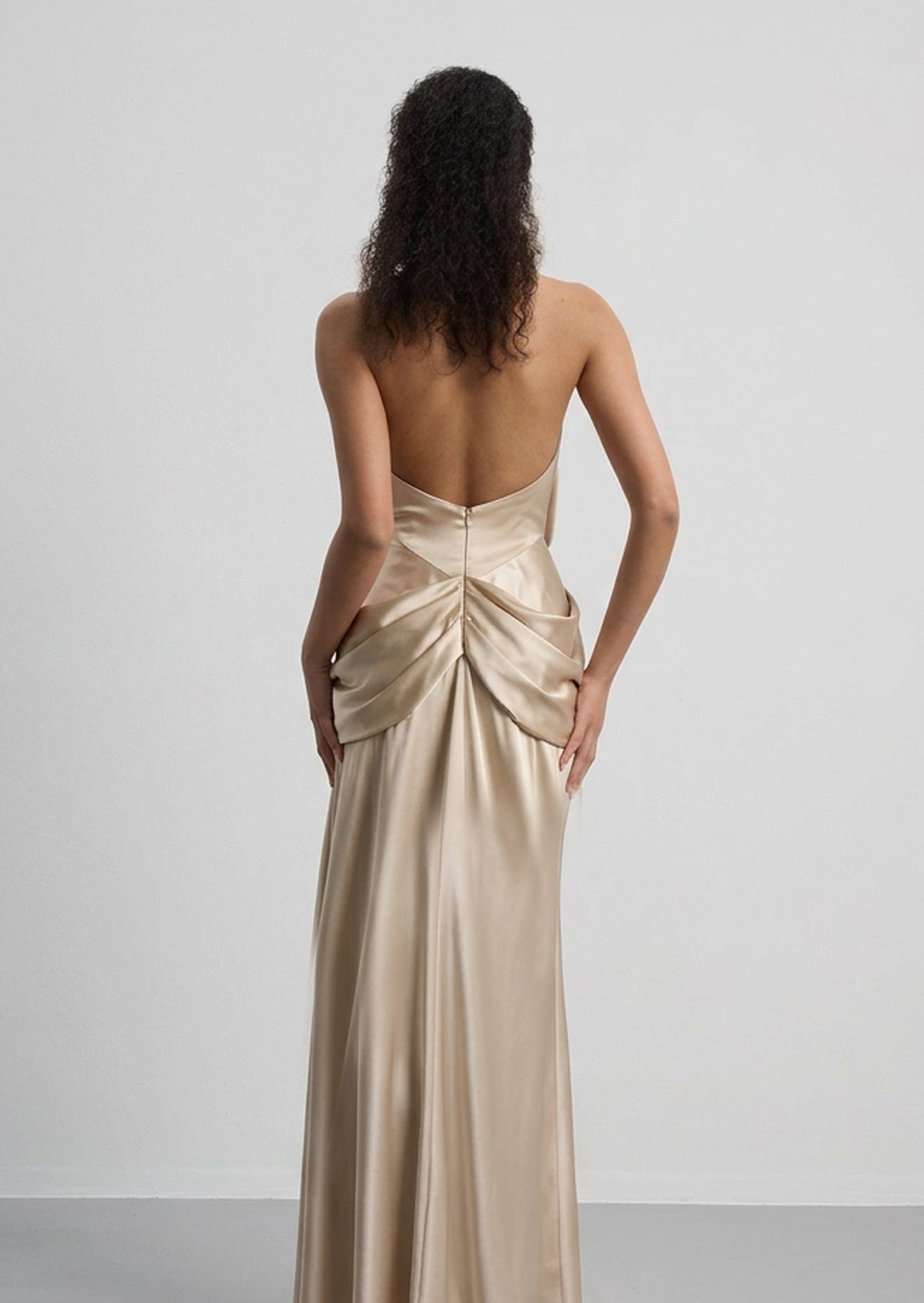 Atlimy Halter Satin Maxi Dress