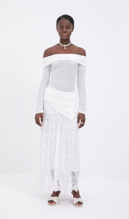 Lace Flared Maxi Skirts