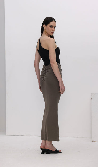 One Shoulder Metal Embellished Top