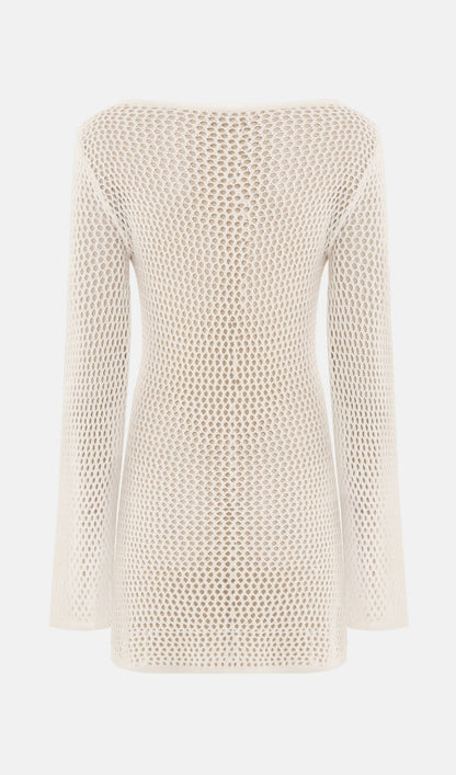 Knitted Mini Dress With Long Sleeves
