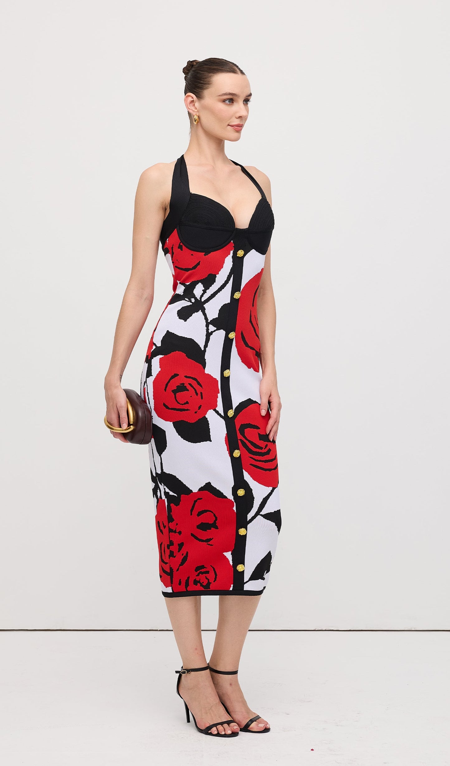 Floral Jacquard Knit Midi Dress