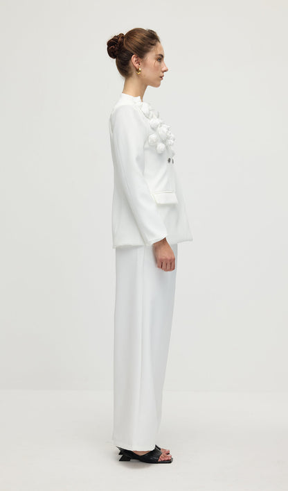 Slim Fit Blazer & Trousers Two-Piece Set In White