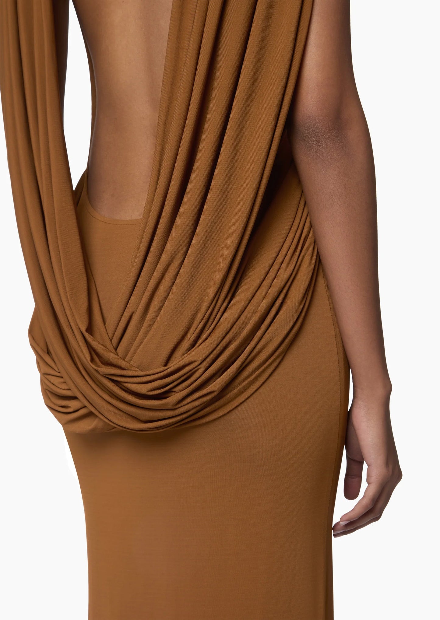 High Neck Long Draped Dress